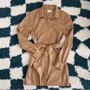 Aritzia Wilfred Belted Leather Dress, Size S